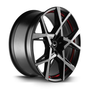 BARRACUDA PROJECT X Black brushed Surface undercut Trimline red Felge 10x22 - 22 Zoll 5x112 Lochkreis