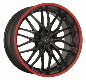 BARRACUDA VOLTEC T6 Mattblack Puresports / Color Trim rot Felge 7x17 - 17 Zoll 4x100 Lochkreis