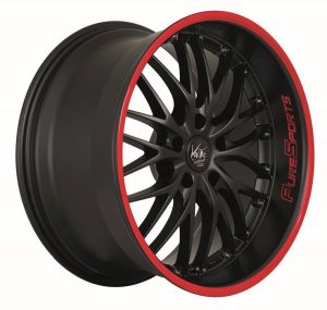 BARRACUDA VOLTEC T6 Mattblack Puresports / Color Trim rot Felge 7x17 - 17 Zoll 4x100 Lochkreis