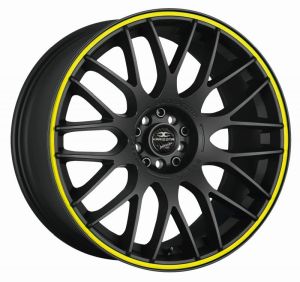 BARRACUDA KARIZZMA Mattblack Puresports / Color Trim gelb Felge 8x18 - 18 Zoll 5x114,3 Lochkreis