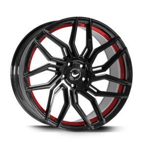 BARRACUDA DRAGOON Higloss-Black undercut Trimline red Felge 9x19 - 19 Zoll 5x112 Lochkreis