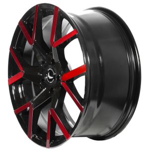 BARRACUDA TZUNAMEE EVO Black gloss Flashred Felge 8x18 - 18 Zoll 5x100 Lochkreis