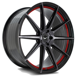 BARRACUDA PROJECT 2.0 Higloss-Black brushed Surface/undercut Colour trim rot Wheel 9x21 - 21 inch 5x112 bolt circle