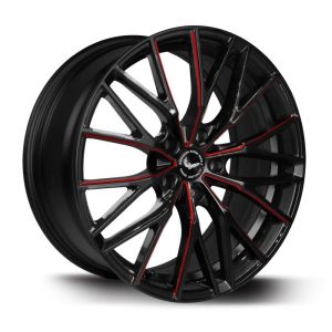 BARRACUDA PROJECT 3.0 Black gloss Flashred Wheel 8,5x18 - 18 inch 5x108 bolt circle