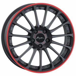 Breyton Magic CW Matt Grey with Red Anodized Lip Wheel 8,5 X 19 - 19 inch 5x112 bold circle