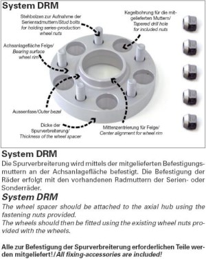 H&R bolt circle adapter fits for Seat DRM M14x1,5 OE-bolt 5/100