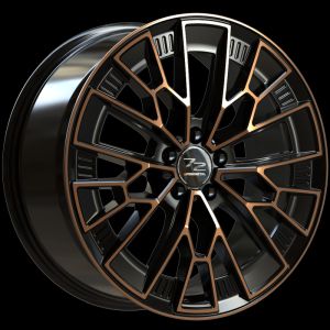 Fondmetal 1972 glossy black bronce machined Wheel 9x21 - 21 inch 5x112 bold circle