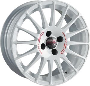 OZ SUPERTURISMO WRC WHITE + RED LETTERING Felge 7x16 - 16 Zoll 4x114,3 Lochkreis