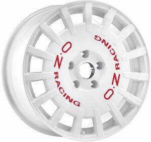 OZ RALLY RACING Weiß mit roter Schrift Felge 8,5x19 - 19 Zoll 5x108 Lochkreis