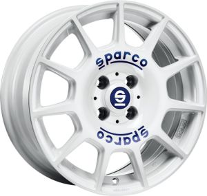 Sparco TERRA weiß + blaue Beschriftung Felge 7x16 - 16 Zoll 4x100 Lochkreis