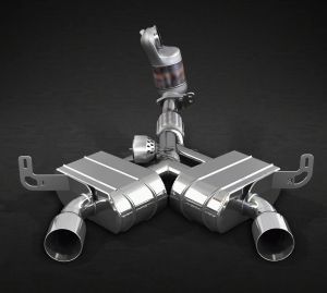 Capristo Exhaust system with silencers and exhaust flap,Full carbon fascia frame, full carbon rear diffuser, stainless steel elements,Mounting material, programmable controller CES-3, without Cat, with ECE fits for Alfa Romeo 4C