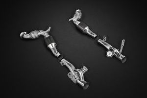 Capristo Exhaust system, compatible to OEM cats, incl. remote control kit fits for Ferrari 488