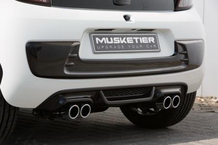 Musketier rear apron dual exhaust system  black look Citroen fits for Citroen C1-II