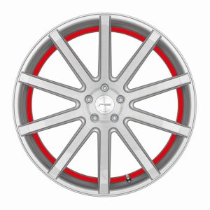 CORSPEED DEVILLE Silver-brushed-Surface/ undercut Color Trim rot 8,5x19 5x114,3 bolt circle
