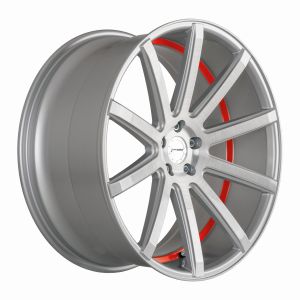 CORSPEED DEVILLE Silver-brushed-Surface/ undercut Color Trim rot 8,5x19 5x114,3 bolt circle