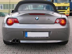 Eisenmann  Racing rear muffler Motorsport Sound stainless steel single sided fits for BMW E85 Roadster/BMW E86 Coupe mit Serienheckschürze/ with standard rear bumper