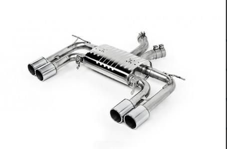 Eisenmann rear muffler stainless steel Duplex (left + right),stainless steel angular cut tip with outer cover color chrom/aluminium brushed fits for BMW F85