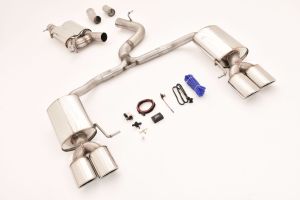 FMS Streetbeast 76mm duplex-catback-system (left & right) with flap-control fits for VW Golf VII