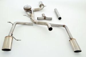 FMS Streetbeast 76mm duplex-catback-system (left & right) with flap-control fits for VW Passat CC