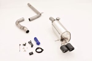 FMS Streetbeast 70mm single catback-system with flap-control fits for VW Polo AW