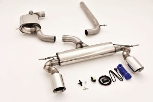 FMS Streetbeast 76mm duplex-catback-system (left & right) with flap-control fits for VW Scirocco III