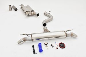 FMS Streetbeast 76mm duplex-catback-system (left & right) with flap-control fits for VW T-Roc 4Motion
