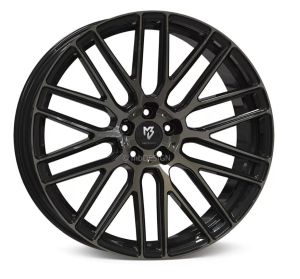 MB Design KV4 Rauchschwarz glänzend lackiert Front poliert Felge 8,5x19 - 19 Zoll 5x112 Lochkreis
