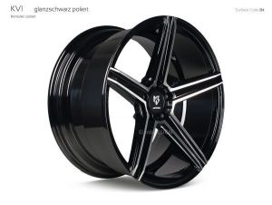 MB Design KV1 black shiny polished Wheel 8.5x19 - 19 inch 5x130 bolt circle