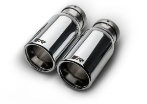 Remus Endrohr-Set 2 Endrohre   90 mm, verchromt, mit einstellbarem Kugelanschluss passend für _Endrohre 2 Endrohre gerade