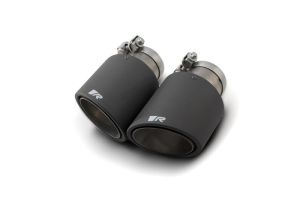 Remus tail pipe set 2 Carbon tail pipes : 102 mm angled/angled, Titanium internals, with adjustable spherical clamp connection fits for _Endrohre 2 Endrohre Carbon