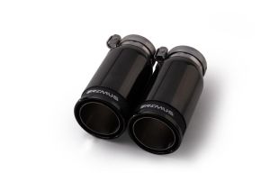 Remus tail pipe set 2 tail pipes : 84 mm Street Race Black Chrome, with adjustable spherical clamp connection fits for _Endrohre 2 Endrohre Street Race Black Chrome