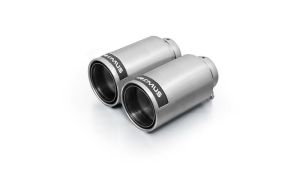 Remus tail pipe set 2 tail pipes : 98 mm Street Race, polished, with adjustable spherical clamp connection fits for _Endrohre 2 Endrohre Street Race