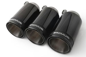 Remus Endrohr Set3 Endrohre : 98 mm Street Race Black Chrome, mit einstellbarem Kugelanschluss passend für _Endrohre 3 Endrohre Street Race Black Chrome