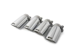 Remus Endrohr Set li/re je 2 Endrohre : 84 mm schräg, verchromt, mit einstellbarem Kugelanschluss passend für _Endrohre 4 Endrohre schräg
