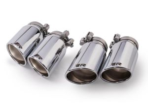 Remus Endrohr-Set links/rechts je 2 Endrohre   84 mm schräg  verchromt, mit einstellbarem Kugelanschluss passend für _Endrohre 4 Endrohre schräg