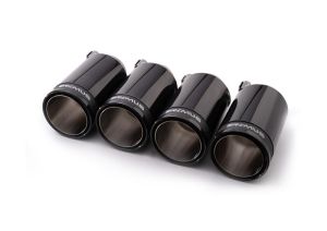 Remus tail pipe set L/R consisting of 4 tail pipes : 98 mm Street Race Black Chrome, with adjustable spherical clamp connection fits for _Endrohre 4 Endrohre Street Race Black Chrome