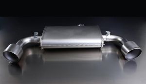 Remus Sportschalldämpfer mittig mit li/re je 1 Endrohr Ø 127 mm schräg passend für Mercedes A-Klasse 1,5l CDI 80kw