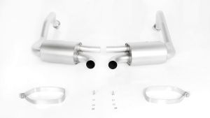 Remus Stainless steel sport exhausts left and right (without tail pipes), only for models WITHOUT Porsche sport exhaust system (PSE), incl. EC type approvalOriginal tube Ø 55 mm - REMUS tube Ø 60 mm fits for Porsche Cayman 2.5l Turbo 257kW