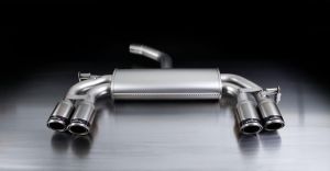 Remus sport exhaust with left/right each 2 tail pipes Ø 84 mm Carbon Race fits for Volkswagen Scirocco III 1,4l 90kW