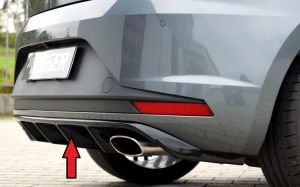 Rieger Heckeinsatz schwarz glanz bis Facelift passend für Seat Leon 5F