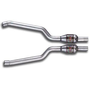 Supersprint Vorschalldämpfer Recht + Link mit Sport Metallkatalysator passend für BMW E63 Coupè M6 5.0i V10 05 -(Impianto Ø70 mm)