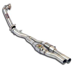 Supersprint Downpipe Kit + Metalkatalysator Rechts - Links 100CPSI(Ersetzt Pre-Katalysator) passend für AUDI RS3 8P Sportback QUATTRO 2.5 TFSI (340 PS) 2011 -> (Anlage Ø80mm) (mit klappe)