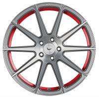 BARRACUDA PROJECT 2.0 silver brushed/ undercut Color Trim rot Felge 10,5x21 - 21 Zoll 5x112 Lochkreis