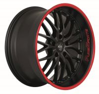 BARRACUDA VOLTEC T6 Mattblack Puresports / Color Trim rot Felge 7x17 - 17 Zoll 4x100 Lochkreis