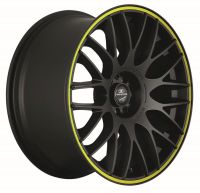 BARRACUDA KARIZZMA Mattblack Puresports / Color Trim gelb Felge 10,5x20 - 20 Zoll 5x120 Lochkreis