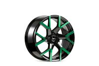 BARRACUDA TZUNAMEE EVO Black gloss flashgreen Felge 8x18 - 18 Zoll 5x108 Lochkreis