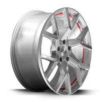 BARRACUDA TZUNAMEE EVO Silver brushed undercut Trimline red Felge 8x18 - 18 Zoll 5x100 Lochkreis