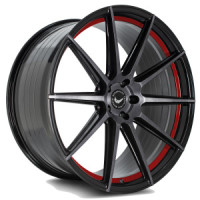 BARRACUDA PROJECT 2.0 Higloss-Black brushed Surface/undercut Colour trim rot Felge 10,5x22 - 22 Zoll 5x112 Lochkreis