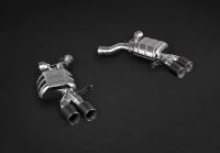 Exhaust system with valves and progammable controller CES-3, new version with 80er pipes for best sound and best performance, cat delated, steal stainless /  Carbon Endpipes fits for BMW M6 F12/ F13
