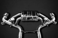 Endschalldämpfer bis OEM Trennstelle, CES-3 Steuerung, mit Endrohren aus eloxiertem Aluminium (erhältlich in den Farben Schwarz, Rot und Silber*) mit Carbon Aussenrohr passend für Toyota Supra